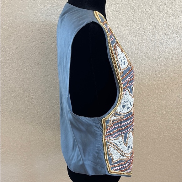 Vintage Europa Beaded Lace Embroidered Vest Size Medium 0111 - Picture 5 of 7